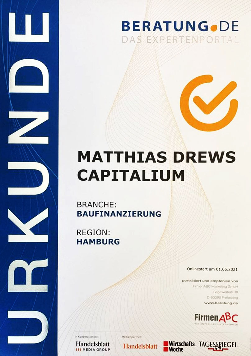 Urkunde-Berater-Experte-Capitalium-Baufinanzierung-Immobilienkredit-Coach-Hamburg-Kredit-Immobilienkauf-Matthias-Drews-Baufi