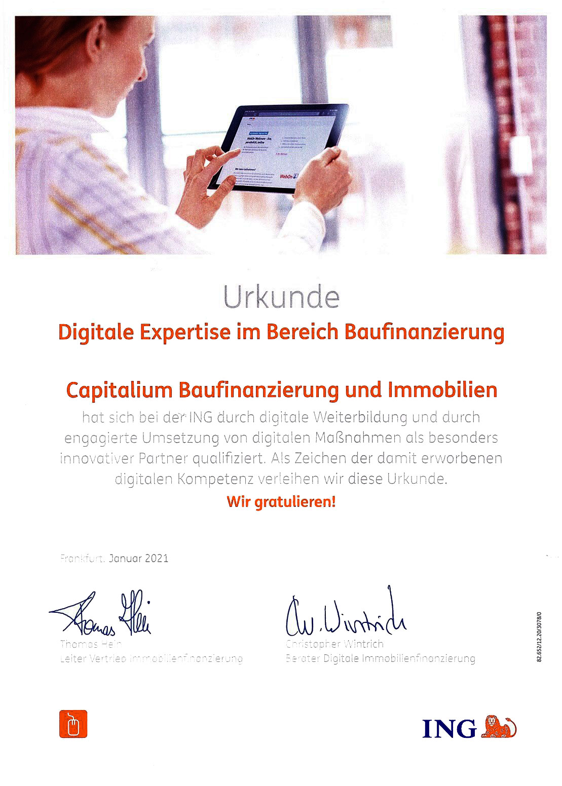 Urkunde-Digitale-Expertise-Capitalium-Finanberater-Baufinanzierung-Hamburg-Kredit-Immobilienkauf-Matthias-Drews-Baufi-ING-Diba